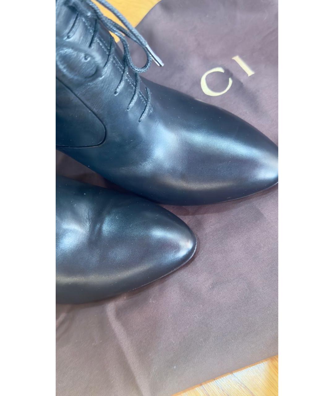 GUCCI Черные кожаные сапоги, фото 3