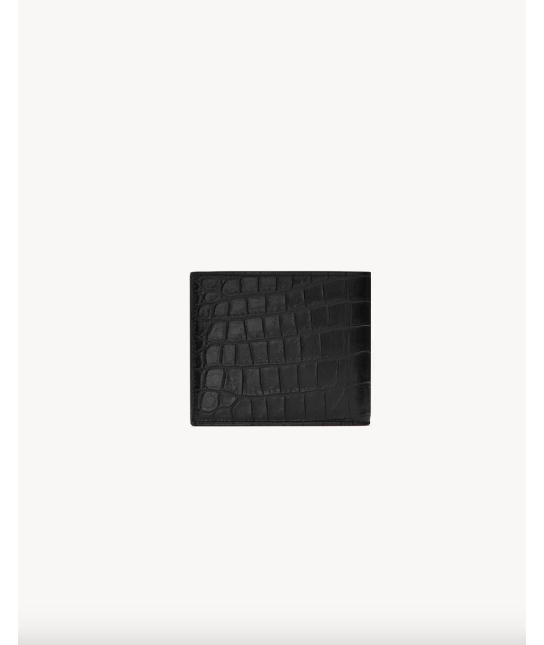 SAINT LAURENT Черный кошелек из экзотической кожи, фото 2
