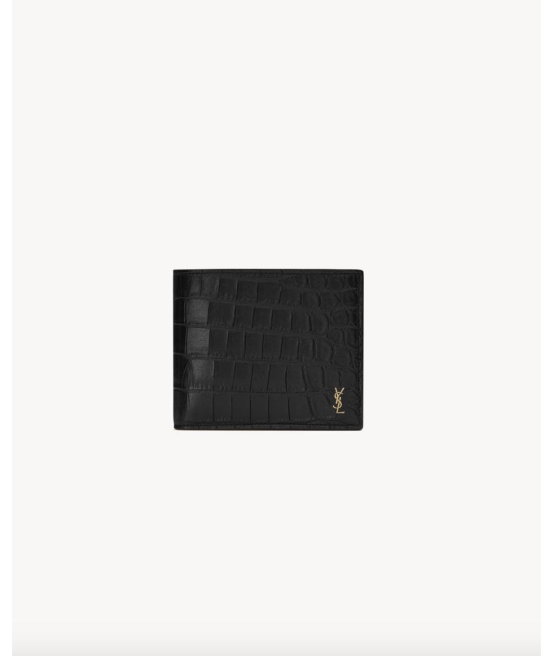 SAINT LAURENT Черный кошелек из экзотической кожи, фото 4