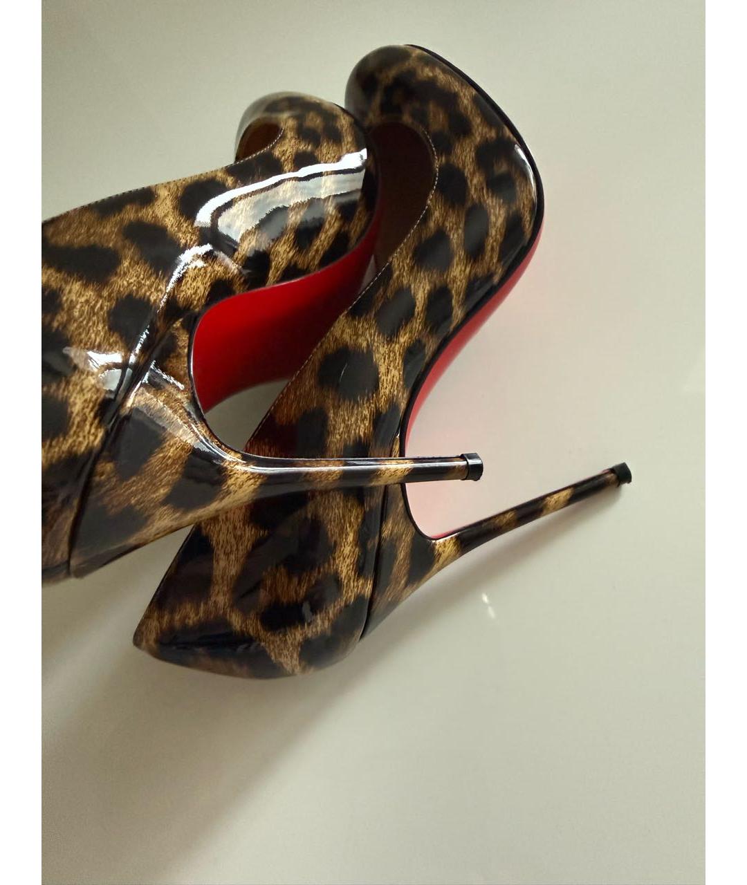 CHRISTIAN LOUBOUTIN Коричневые кожаные туфли, фото 7