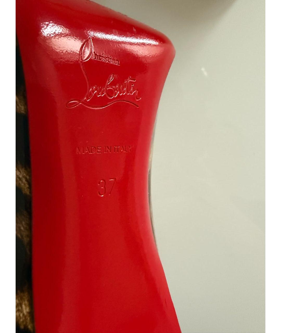 CHRISTIAN LOUBOUTIN Коричневые кожаные туфли, фото 6