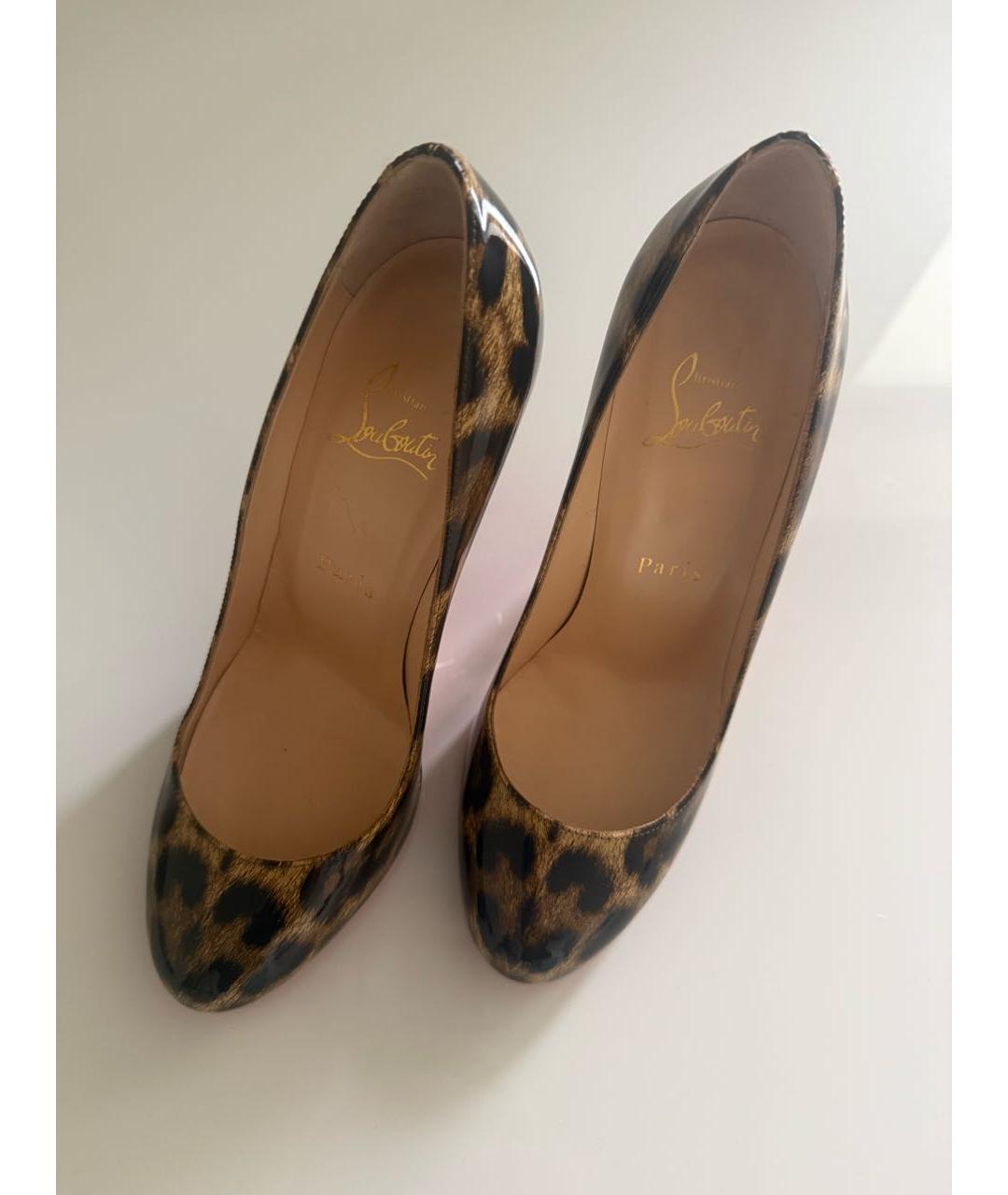 CHRISTIAN LOUBOUTIN Коричневые кожаные туфли, фото 8