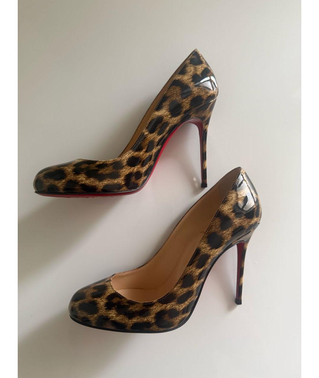 CHRISTIAN LOUBOUTIN Коричневые кожаные туфли, фото 4
