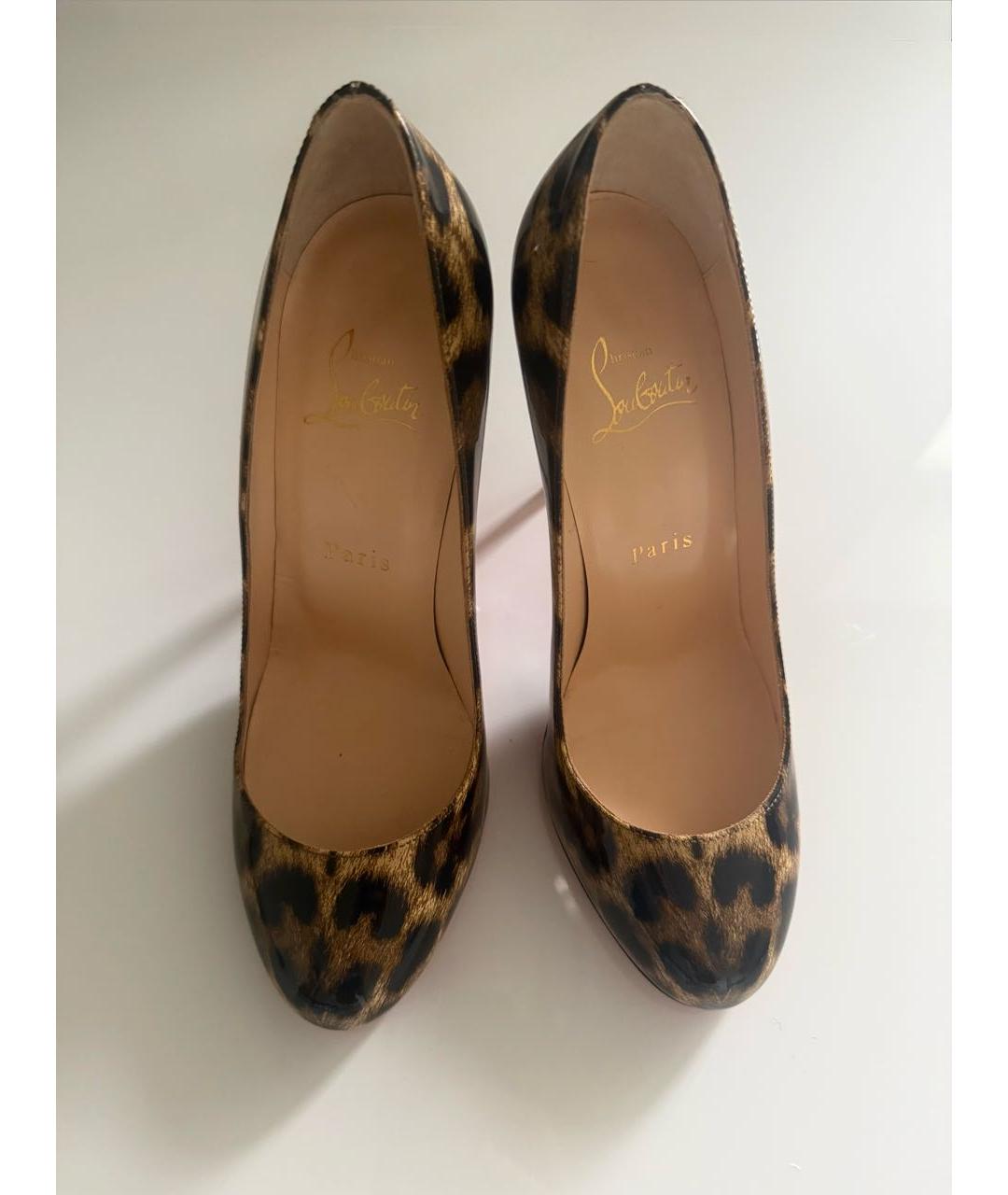 CHRISTIAN LOUBOUTIN Коричневые кожаные туфли, фото 3