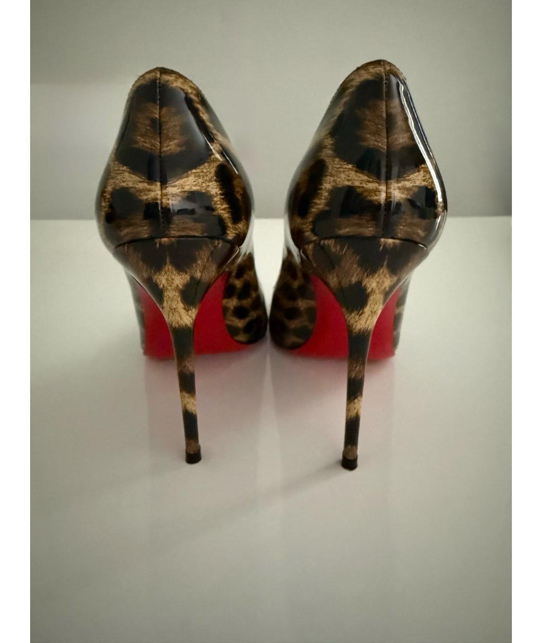 CHRISTIAN LOUBOUTIN Коричневые кожаные туфли, фото 5