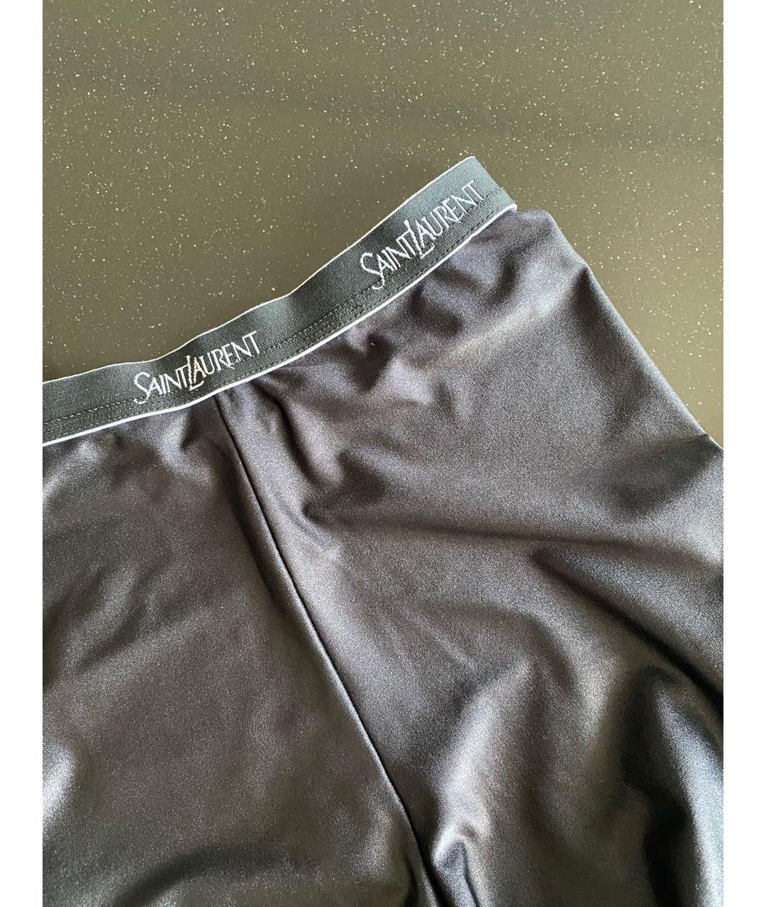 SAINT LAURENT Черные полиамидовые леггинсы и велосипедки, фото 4