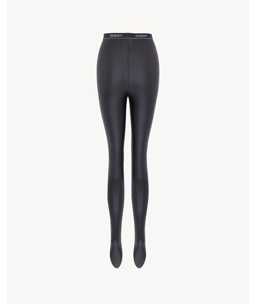 SAINT LAURENT Черные полиамидовые леггинсы и велосипедки, фото 5