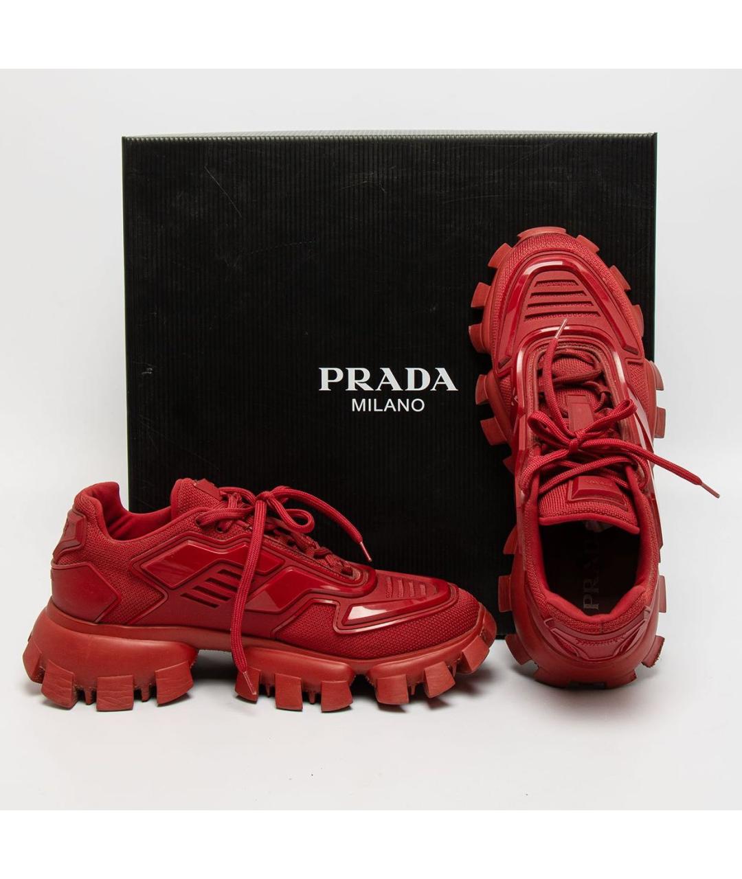 PRADA Красные высокие кроссовки / кеды, фото 5