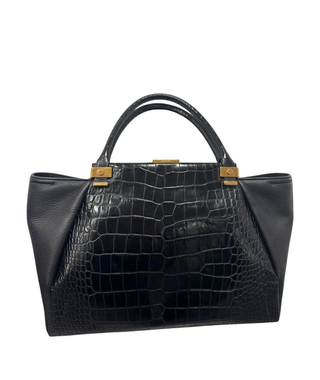 LANVIN Черная кожаная сумка с короткими ручками, фото 1