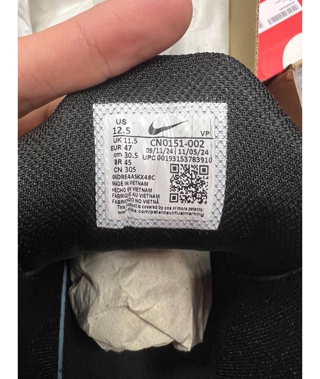 NIKE Черные текстильные высокие кроссовки / кеды, фото 5