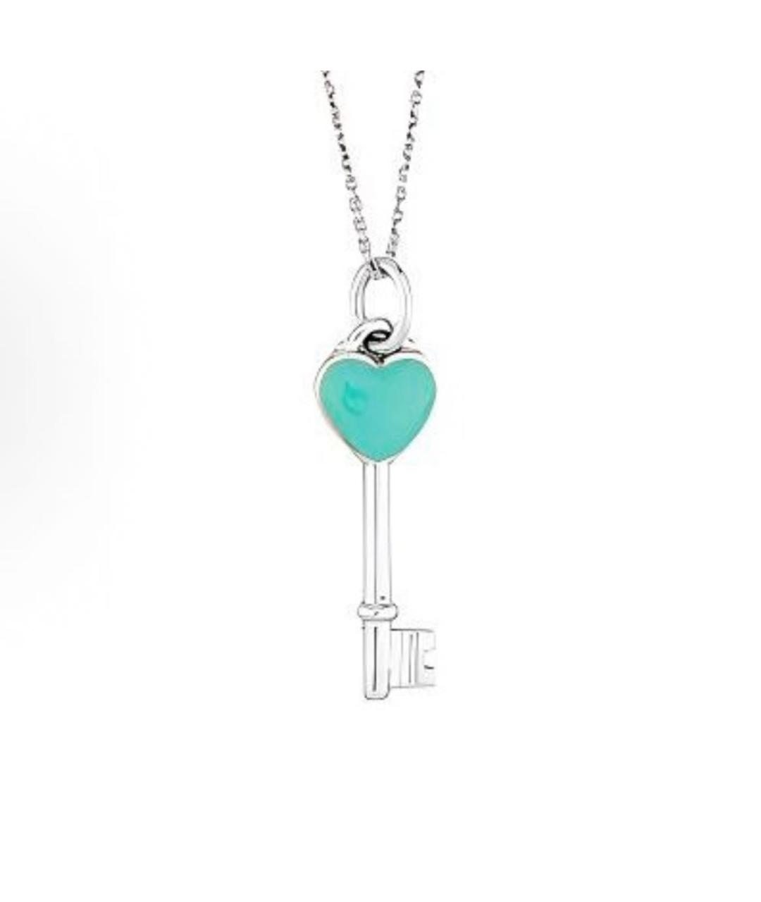 TIFFANY&CO Бирюзовое серебряное колье, фото 7