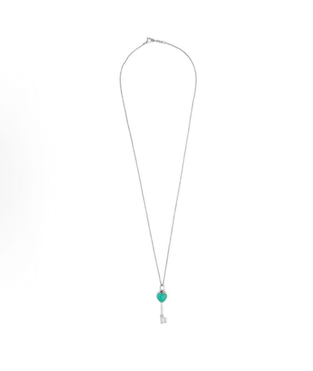 TIFFANY&CO Бирюзовое серебряное колье, фото 3