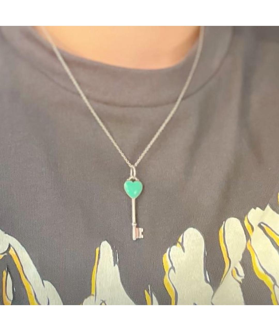 TIFFANY&CO Бирюзовое серебряное колье, фото 6