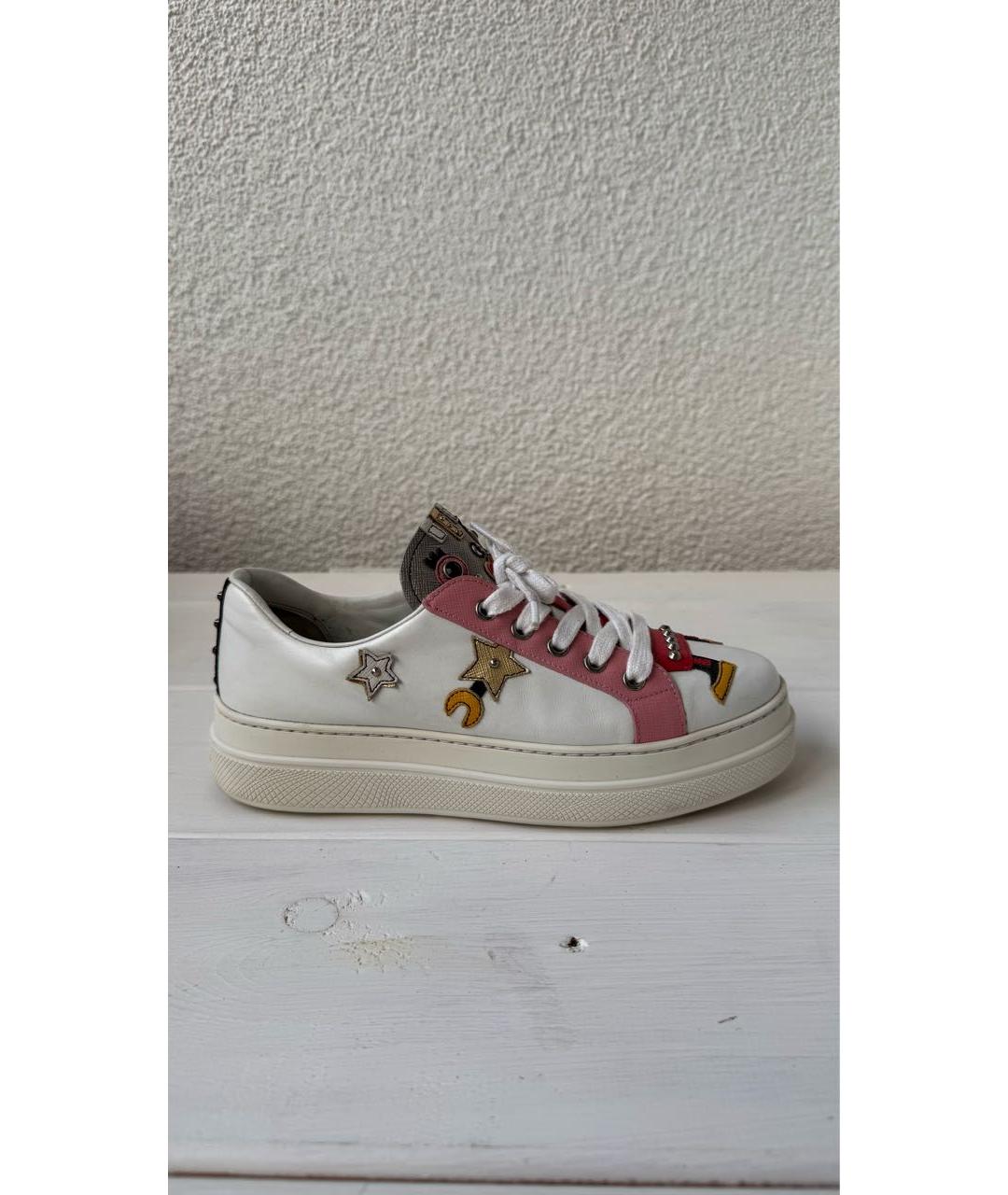 PRADA Белые кожаные кеды, фото 5