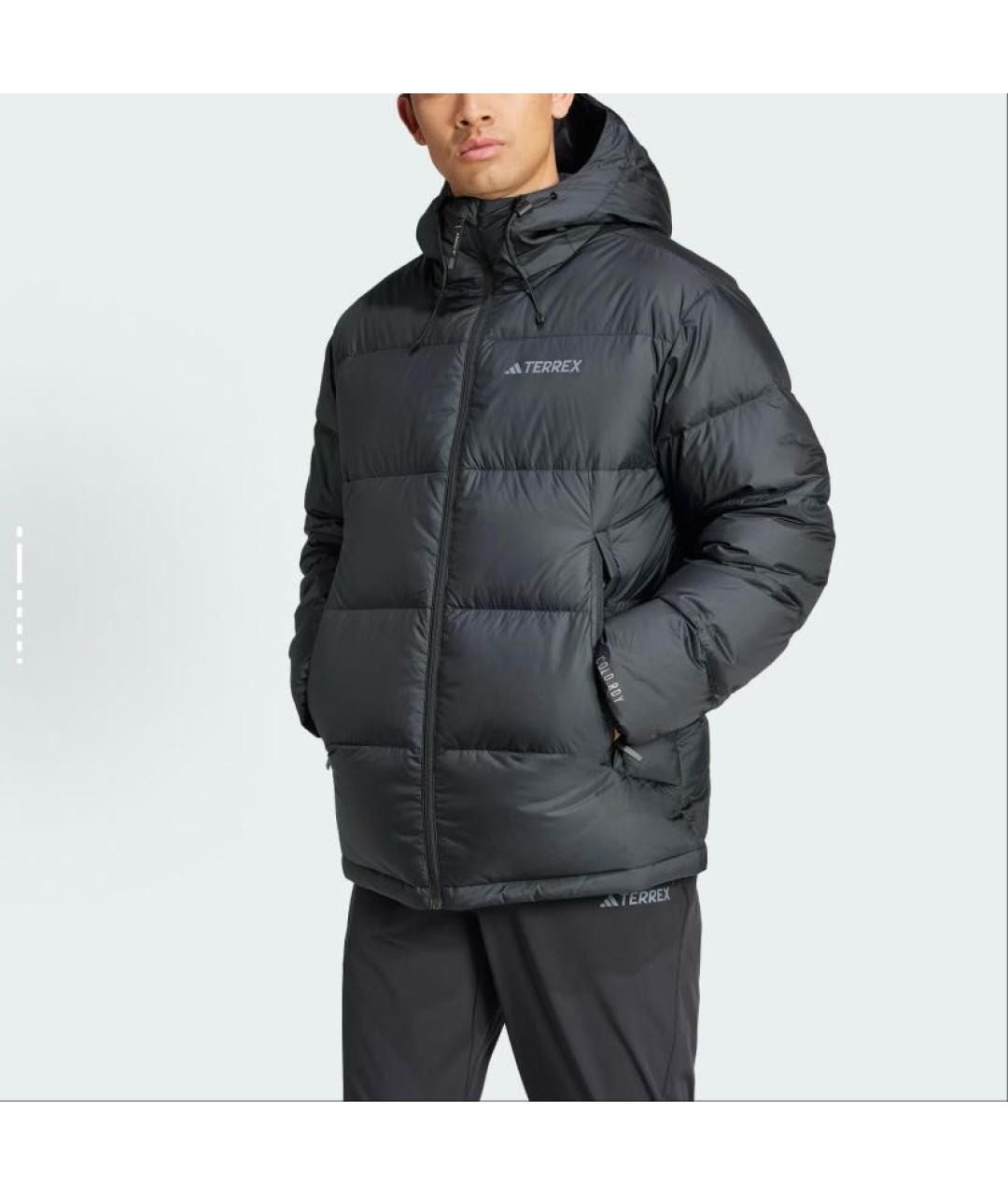 ADIDAS Черный полиэстеровый пуховик, фото 3