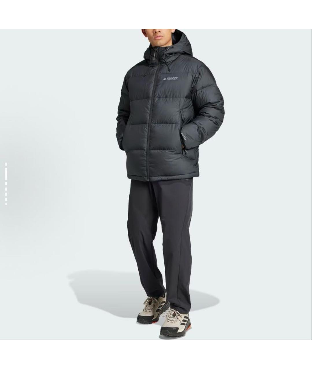 ADIDAS Черный полиэстеровый пуховик, фото 2