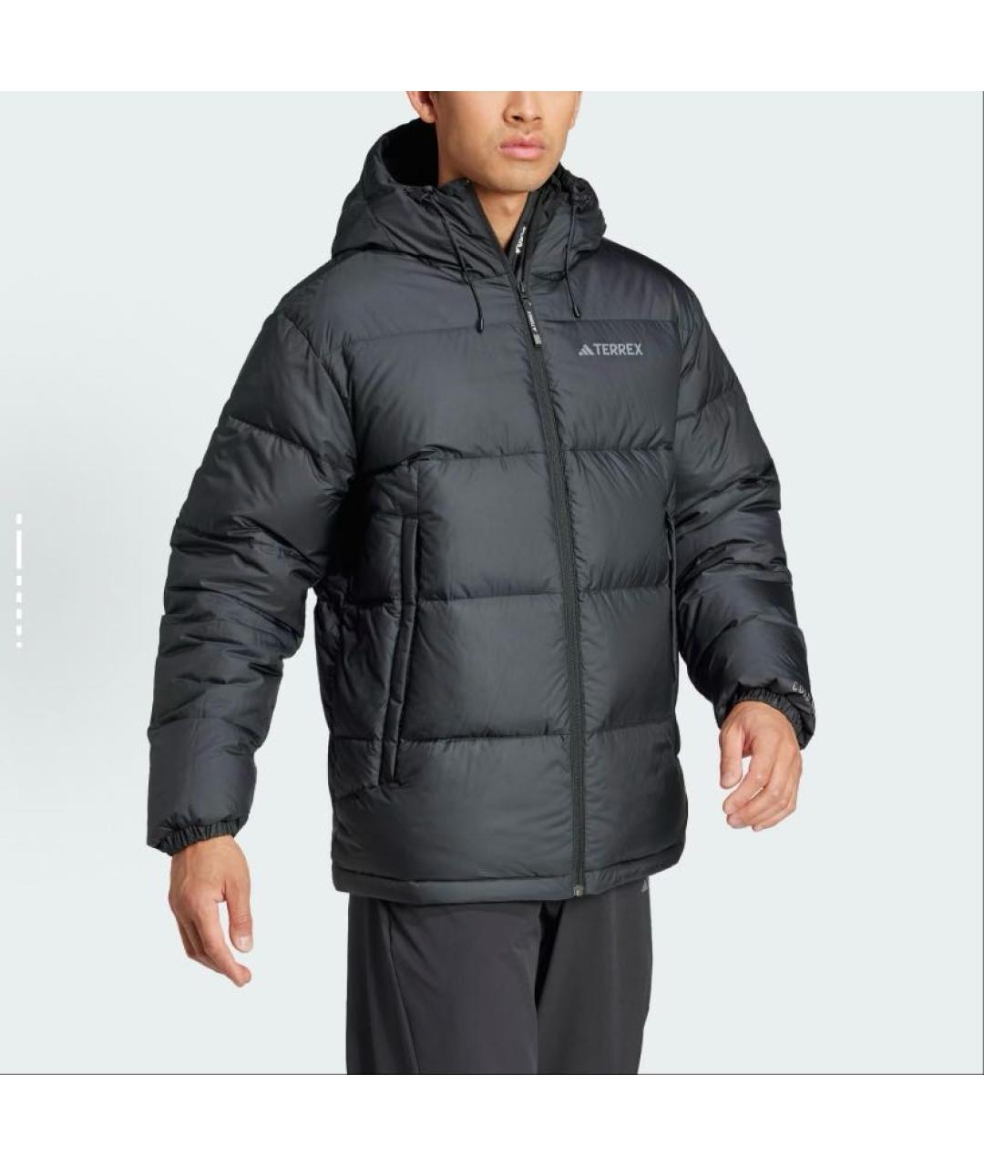 ADIDAS Черный полиэстеровый пуховик, фото 4