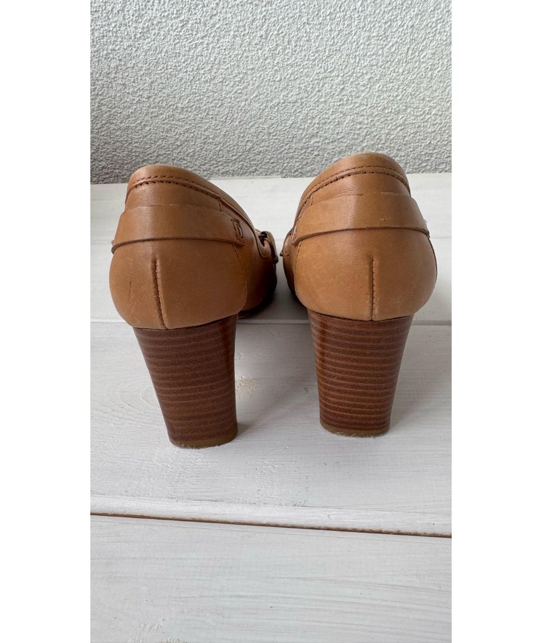 FERRAGAMO Бежевые кожаные туфли, фото 4