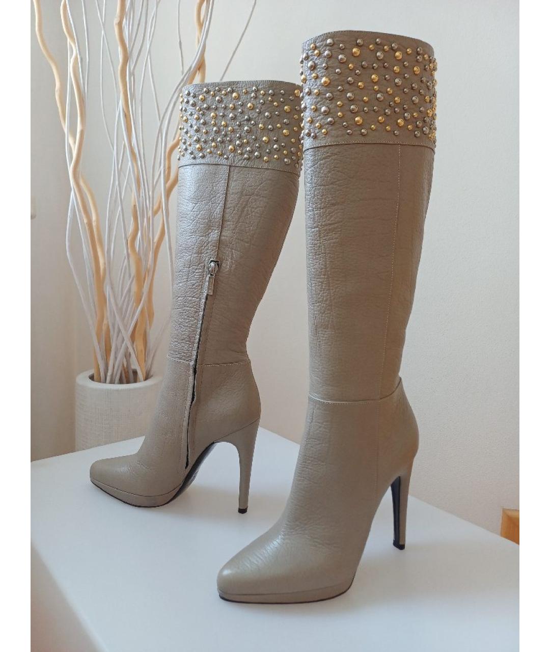 CASADEI Серые кожаные сапоги, фото 3