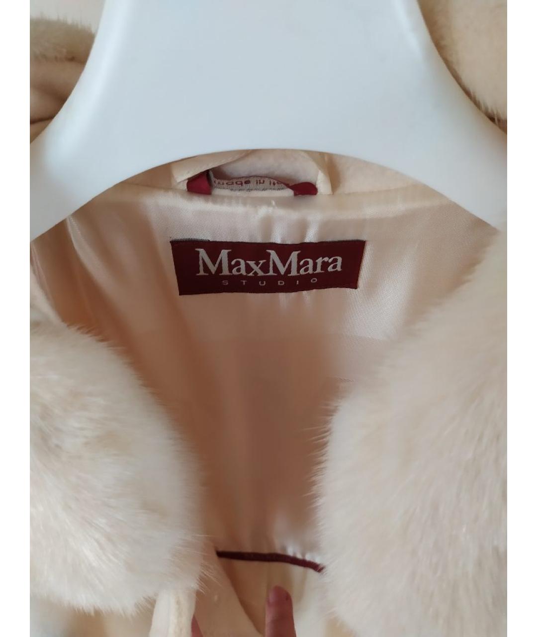 MAX MARA Белое шерстяное пальто, фото 3