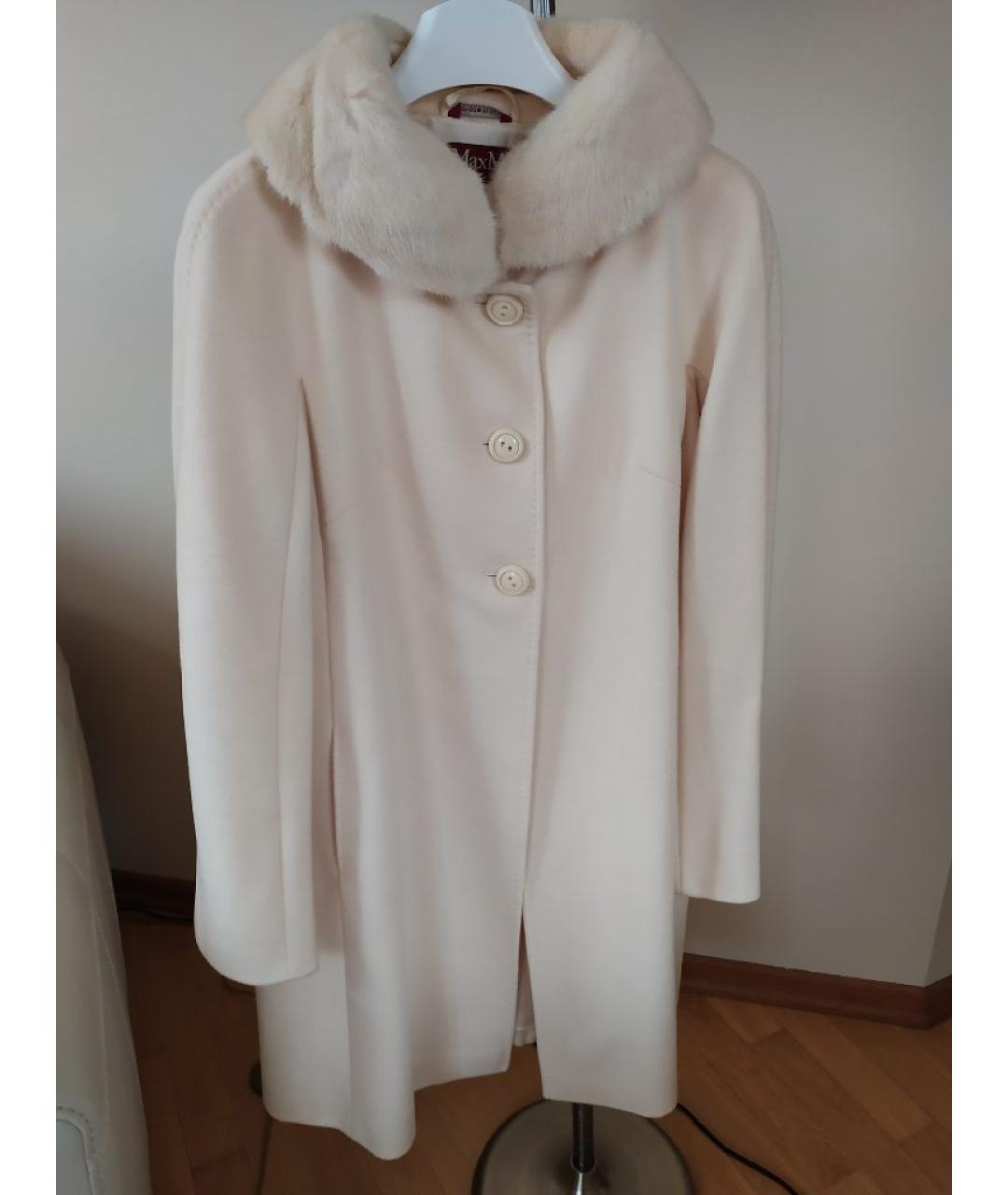 MAX MARA Белое шерстяное пальто, фото 5