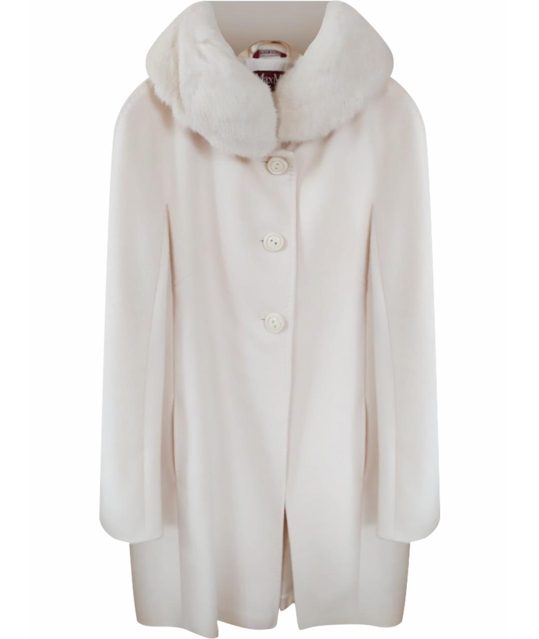 MAX MARA Белое шерстяное пальто, фото 1