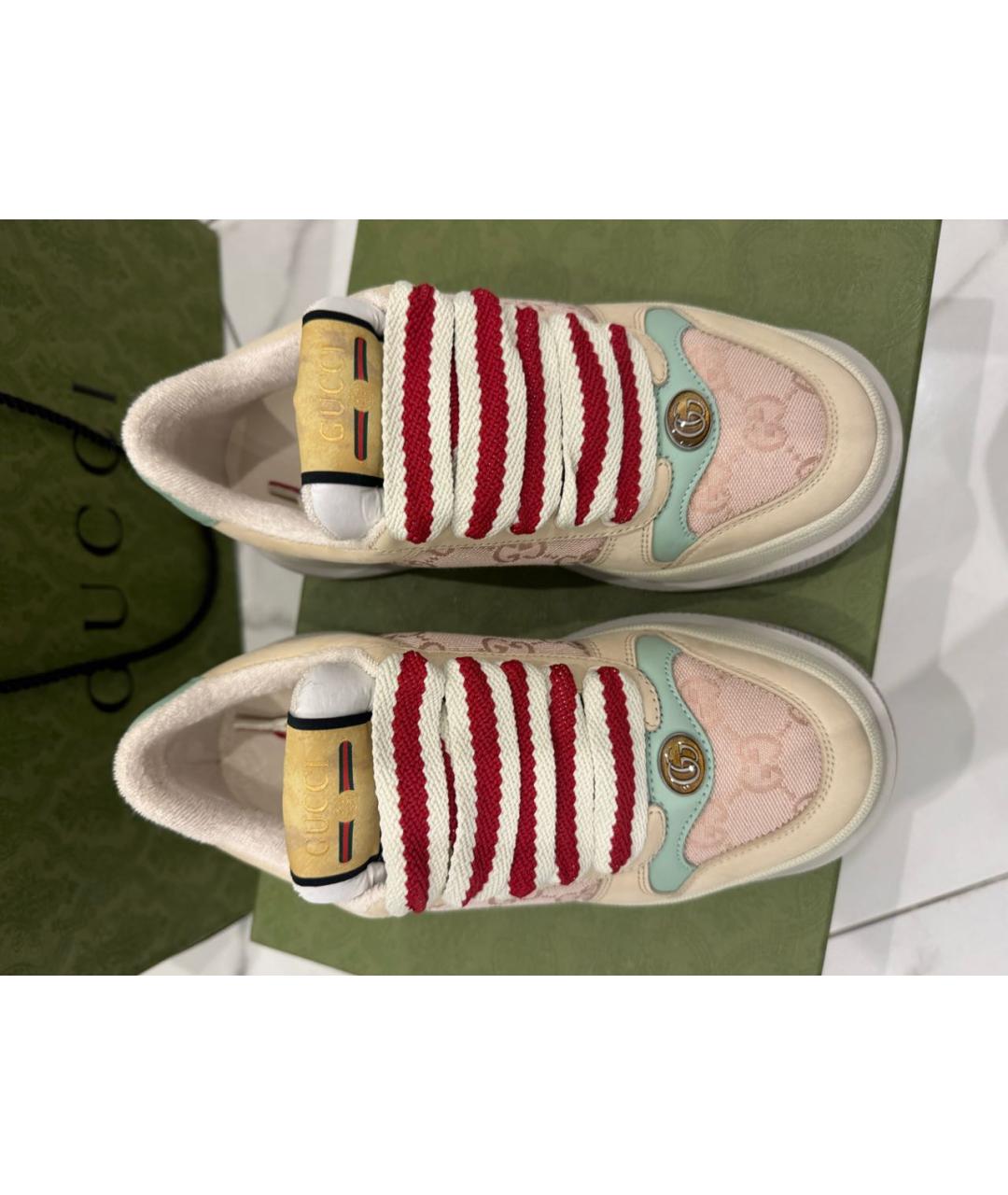 GUCCI Бежевые кеды, фото 3