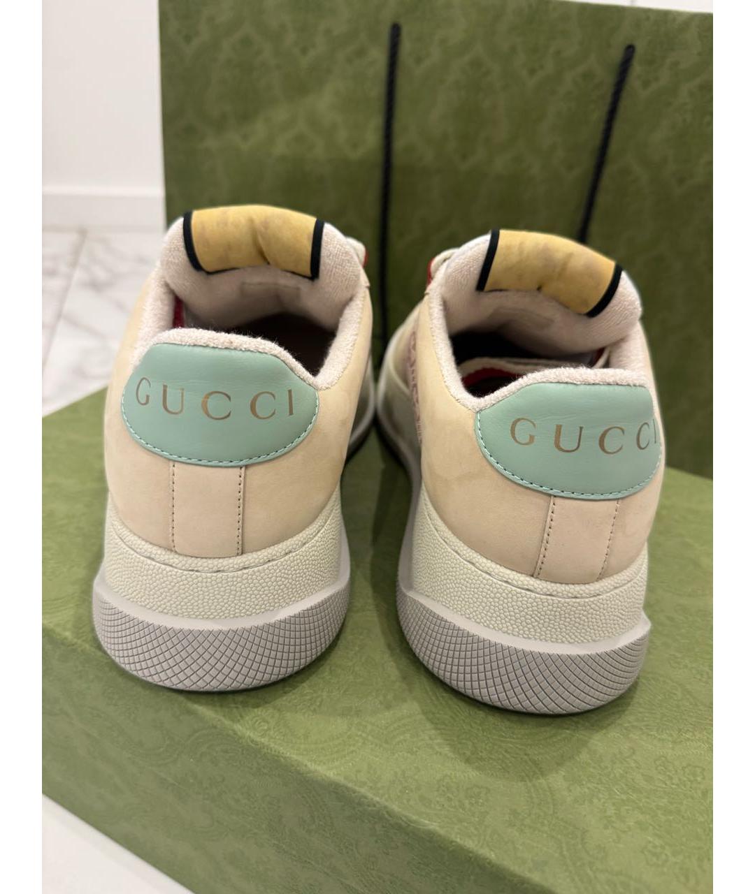 GUCCI Бежевые кеды, фото 4
