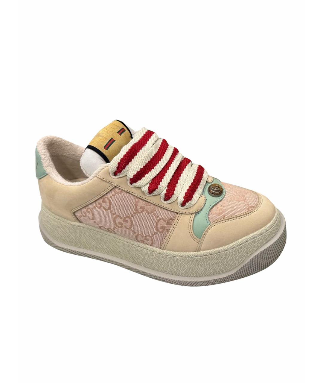 GUCCI Бежевые кеды, фото 1