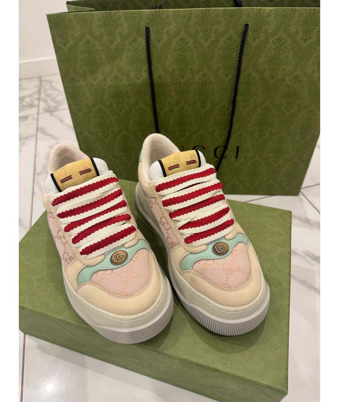 GUCCI Бежевые кеды, фото 2