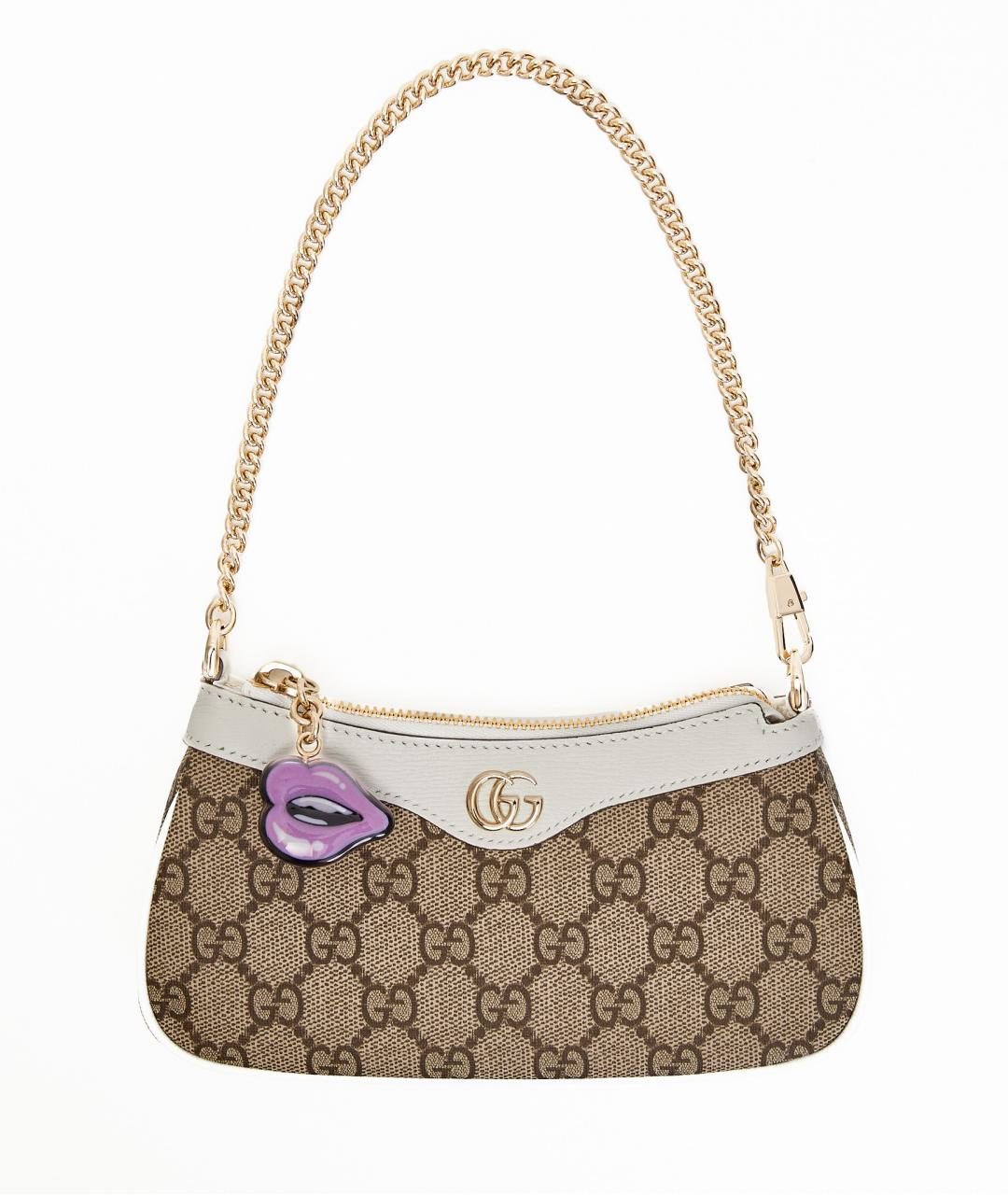 GUCCI Бежевая кожаная сумка с короткими ручками, фото 1