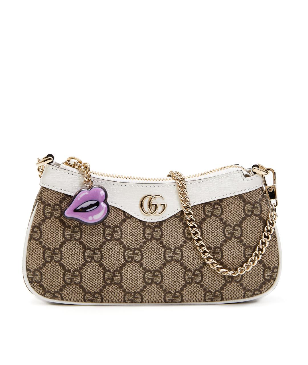 GUCCI Бежевая кожаная сумка с короткими ручками, фото 2