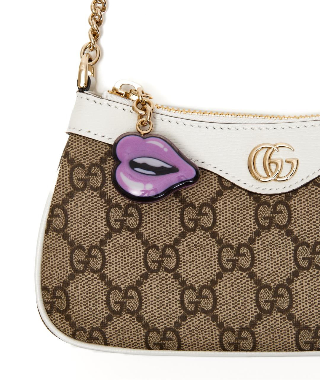 GUCCI Бежевая кожаная сумка с короткими ручками, фото 4