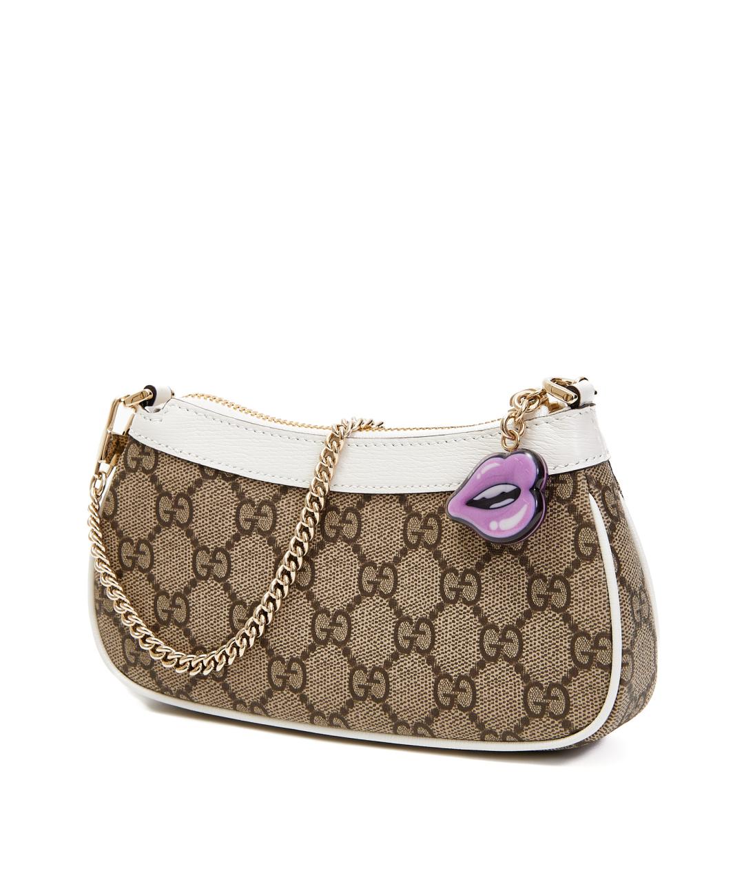 GUCCI Бежевая кожаная сумка с короткими ручками, фото 3