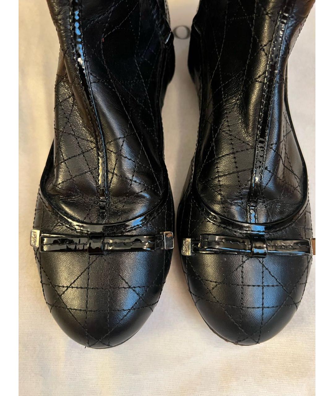 CHRISTIAN DIOR Черные кожаные сапоги, фото 3