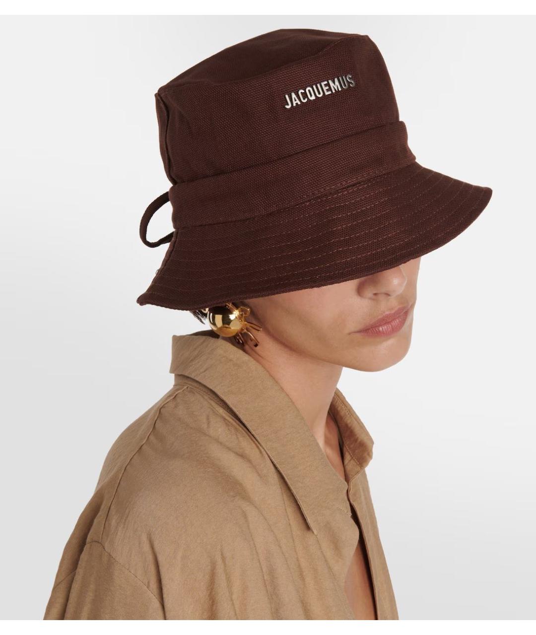 JACQUEMUS Коричневая хлопковая панама, фото 8
