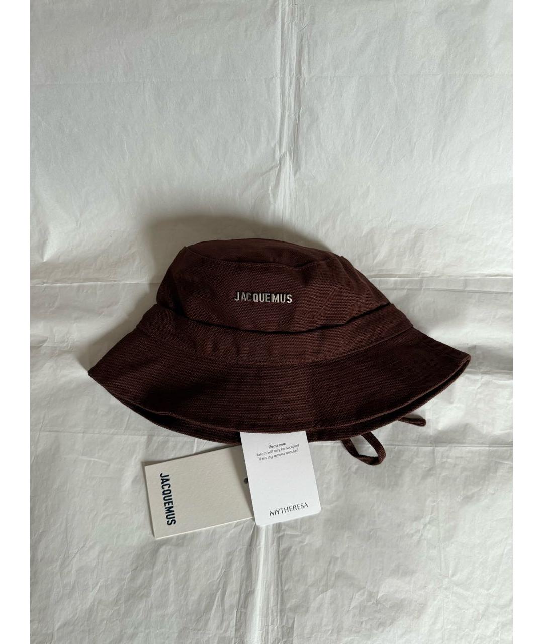 JACQUEMUS Коричневая хлопковая панама, фото 5