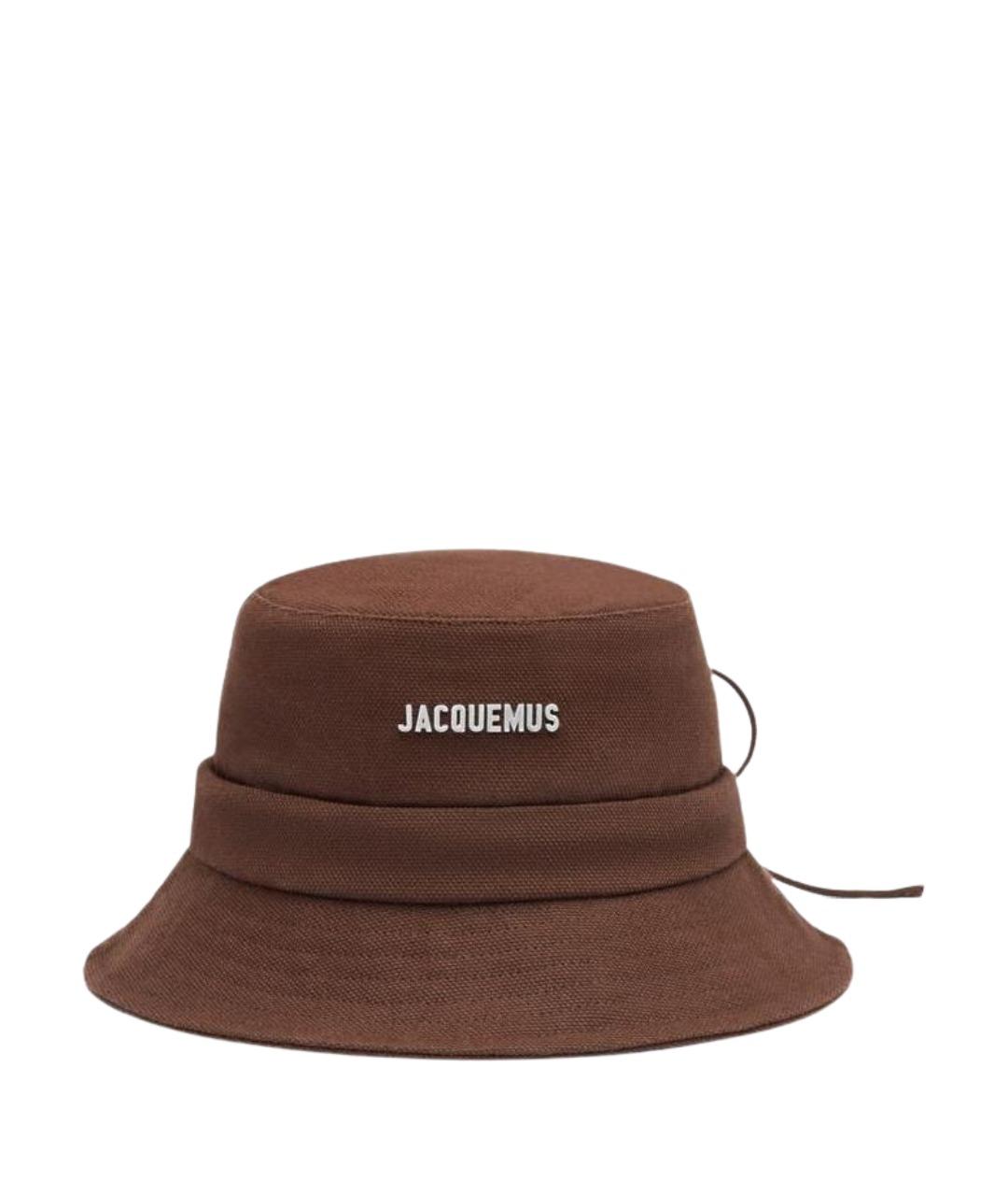 JACQUEMUS Коричневая хлопковая панама, фото 1