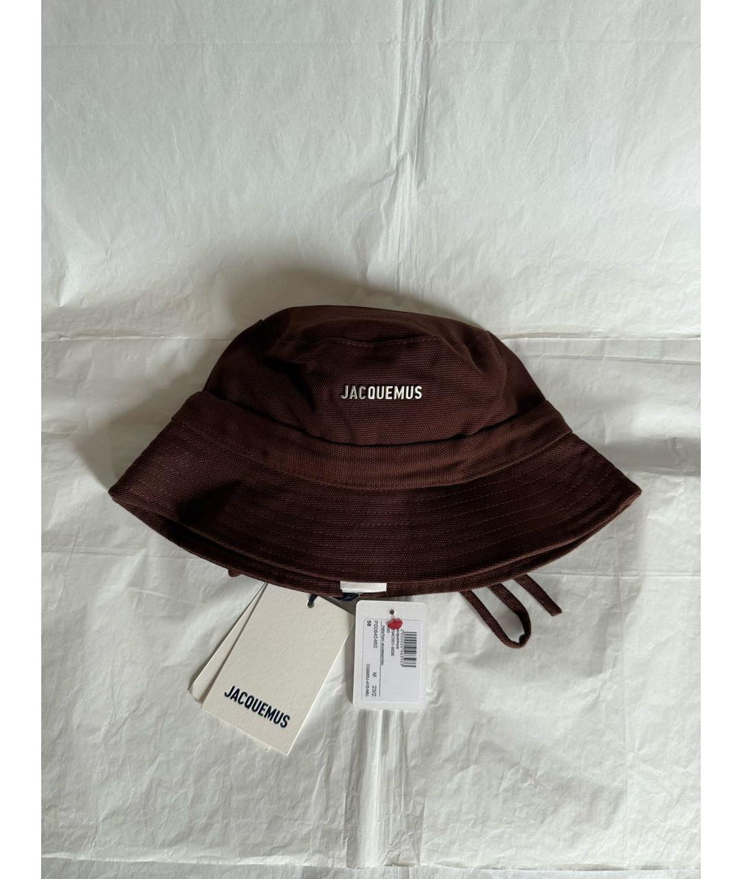 JACQUEMUS Коричневая хлопковая панама, фото 2