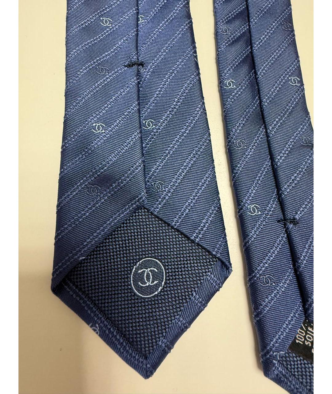 CHANEL Синий шелковый галстук, фото 5