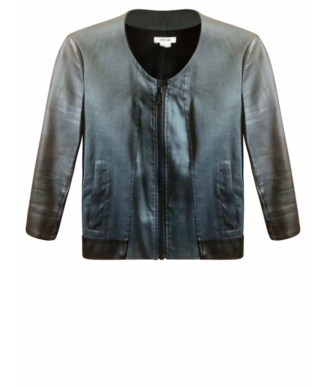 HELMUT LANG Серая кожаная куртка, фото 1