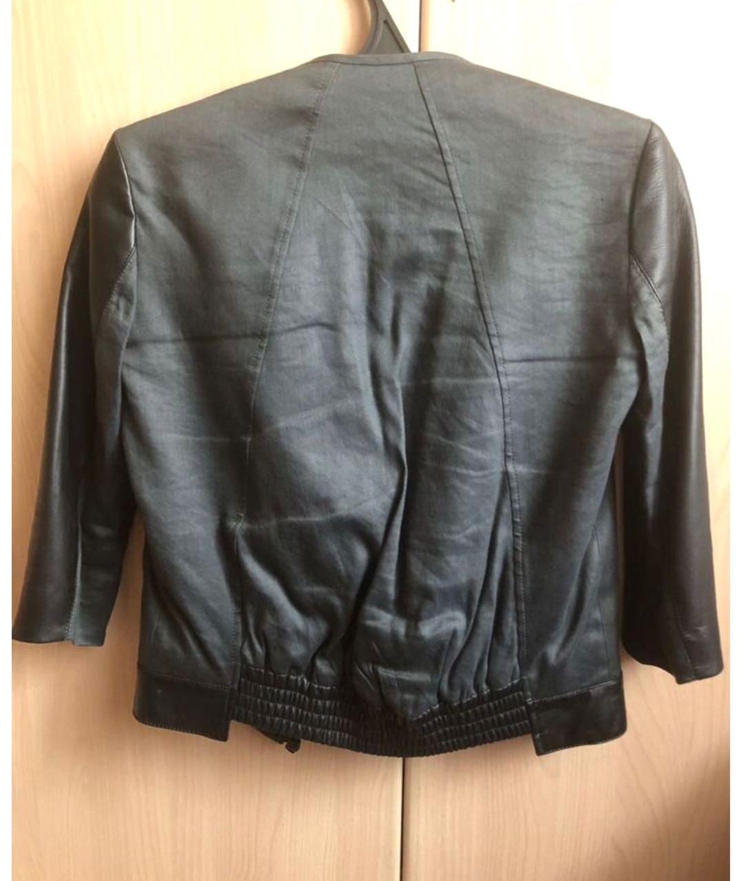 HELMUT LANG Серая кожаная куртка, фото 2