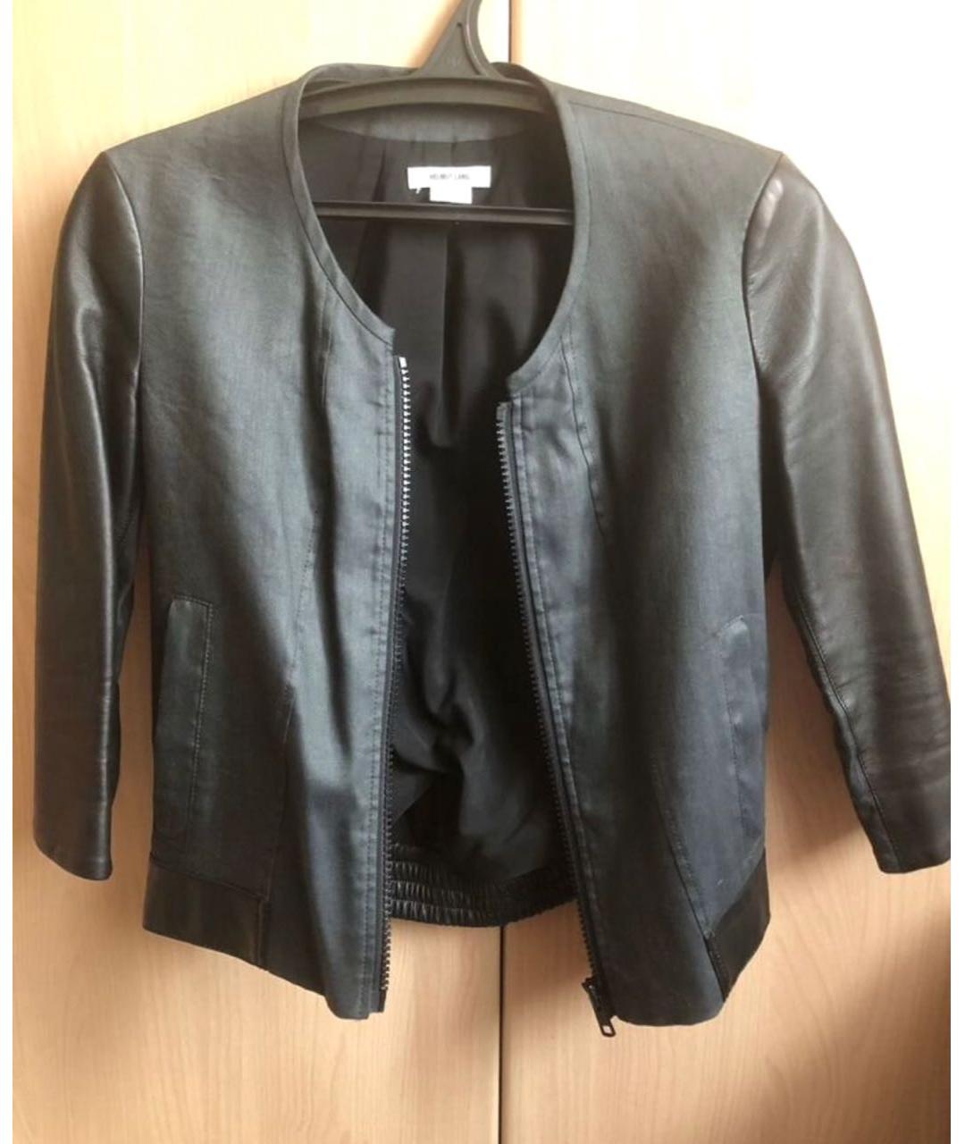 HELMUT LANG Серая кожаная куртка, фото 3