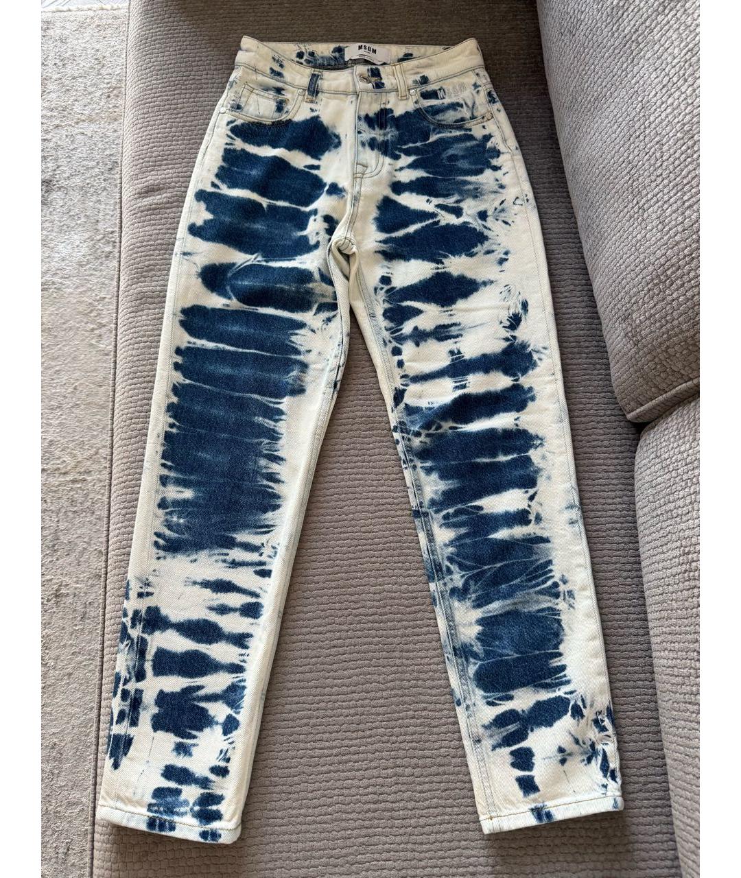 MSGM Голубые хлопко-эластановые джинсы слим, фото 9