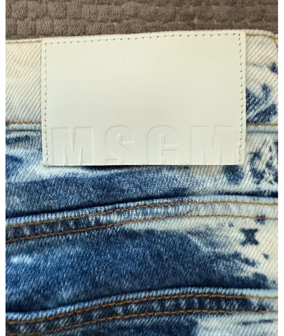 MSGM Голубые хлопко-эластановые джинсы слим, фото 4