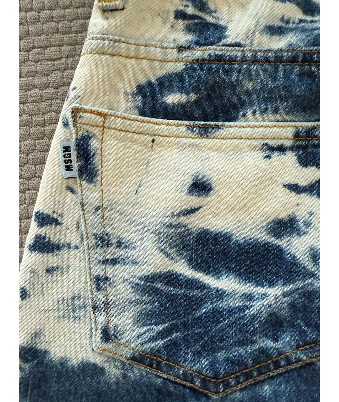 MSGM Голубые хлопко-эластановые джинсы слим, фото 6