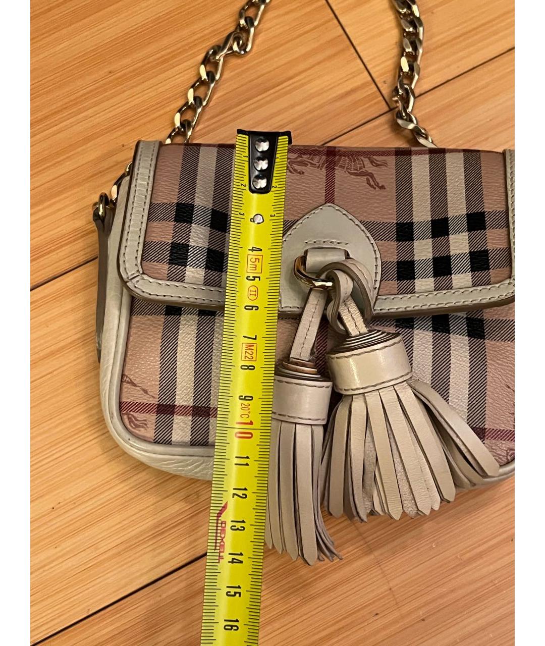 BURBERRY Бежевая кожаная сумка через плечо, фото 6