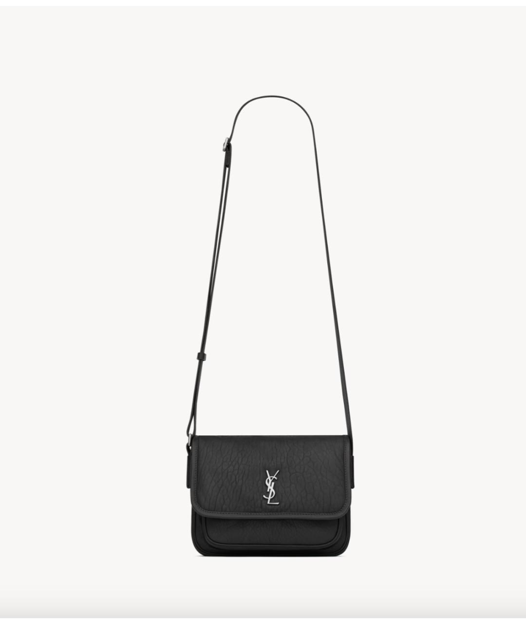 SAINT LAURENT Черная кожаная сумка на плечо, фото 6
