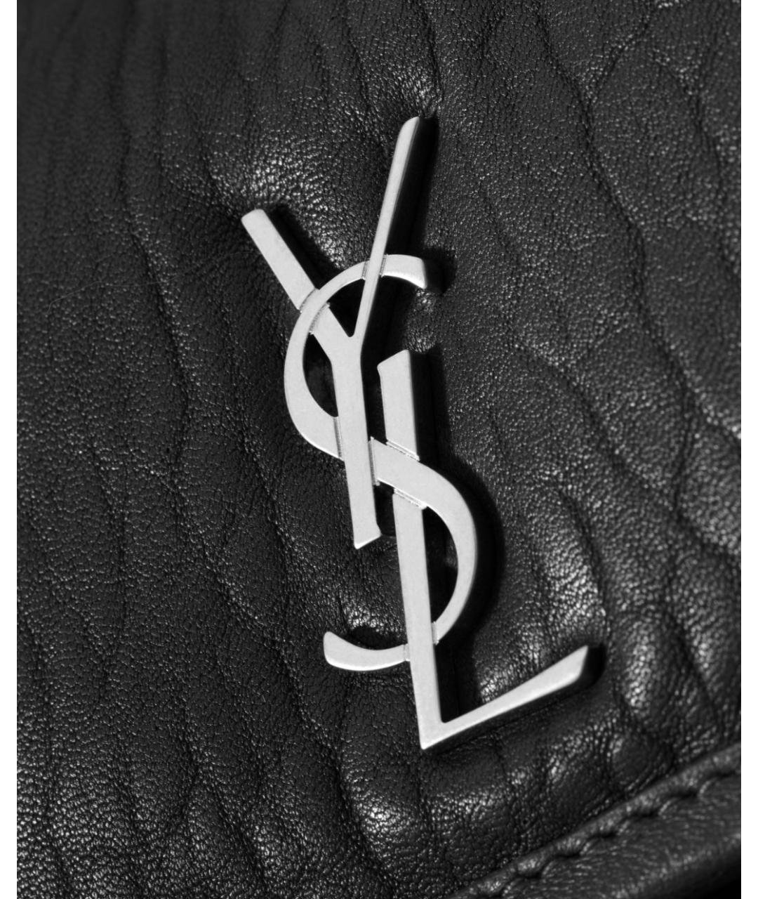 SAINT LAURENT Черная кожаная сумка на плечо, фото 4