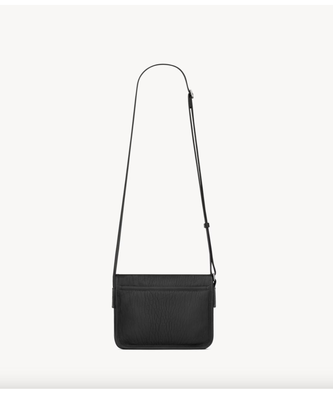 SAINT LAURENT Черная кожаная сумка на плечо, фото 2